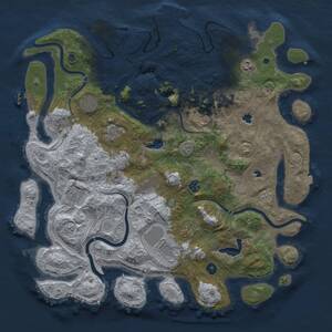 Thumbnail Rust Map: Procedural Map, Size: 4500, Seed: 483845, 16 Monuments