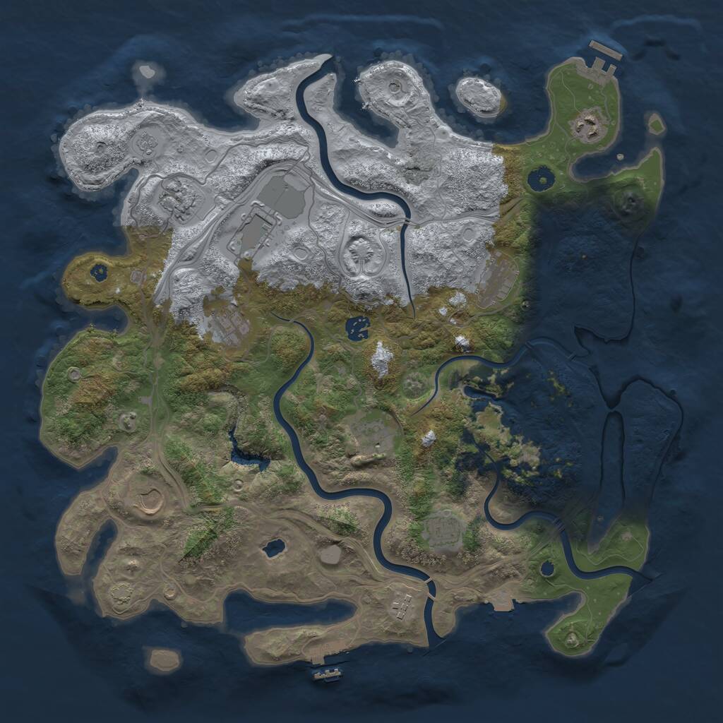 Rust Map: Procedural Map, Size: 4250, Seed: 395972, 16 Monuments