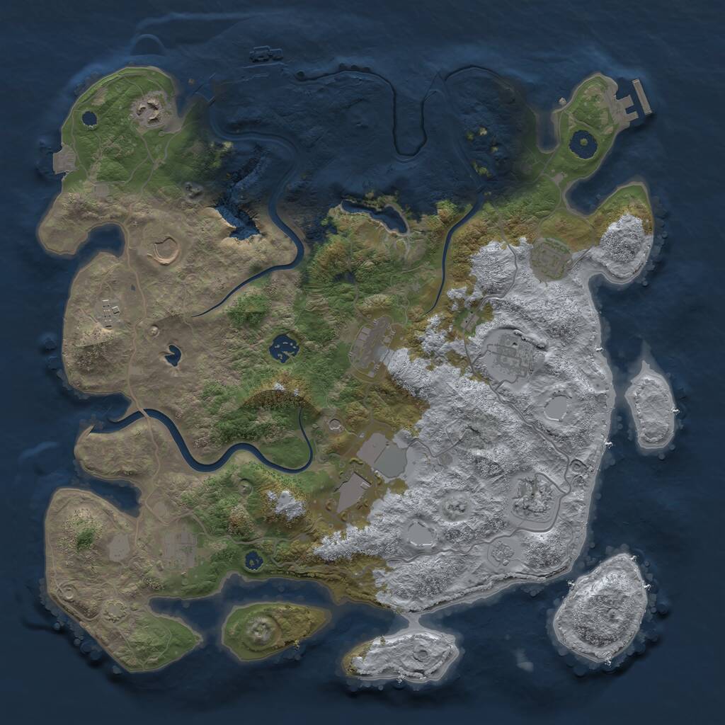 Rust Map: Procedural Map, Size: 4000, Seed: 211004, 16 Monuments