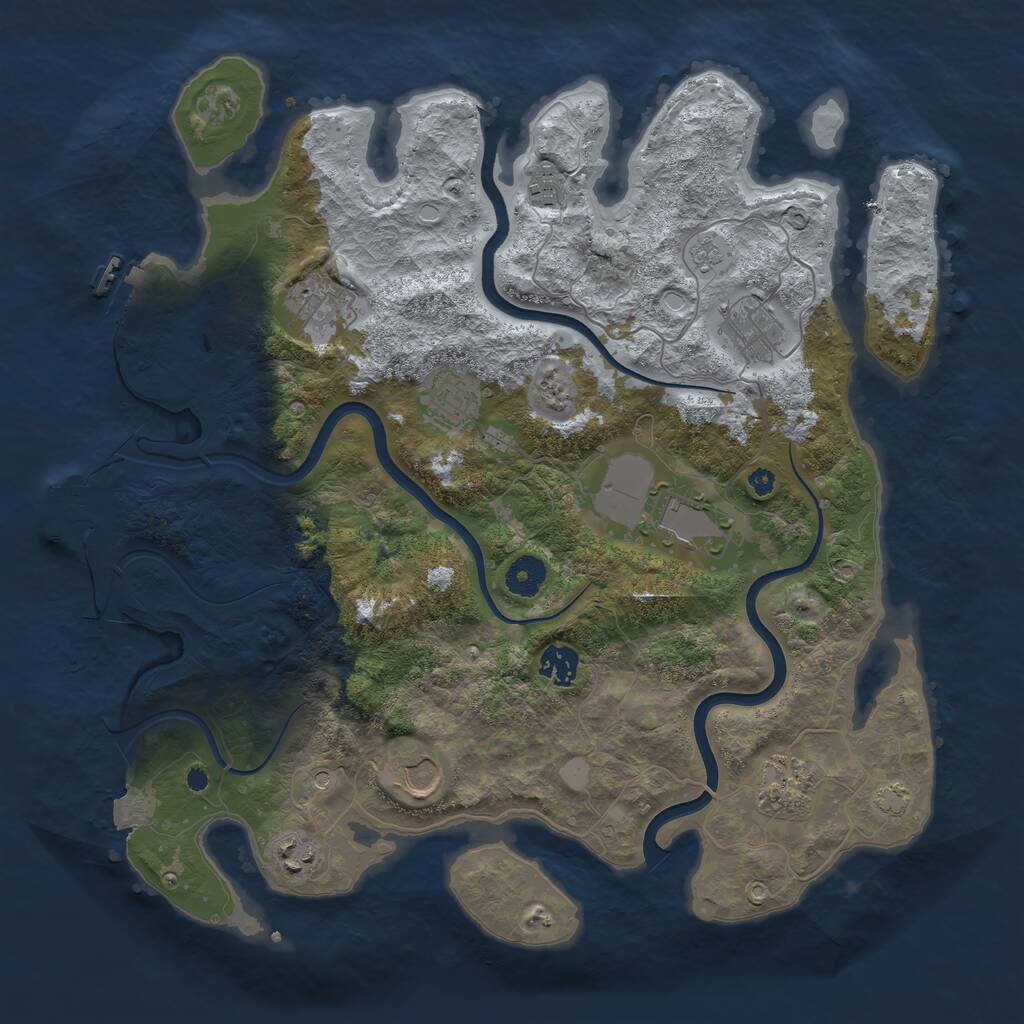 Rust Map: Procedural Map, Size: 3850, Seed: 473303, 15 Monuments