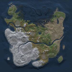 Thumbnail Rust Map: Procedural Map, Size: 3750, Seed: 893410, 16 Monuments
