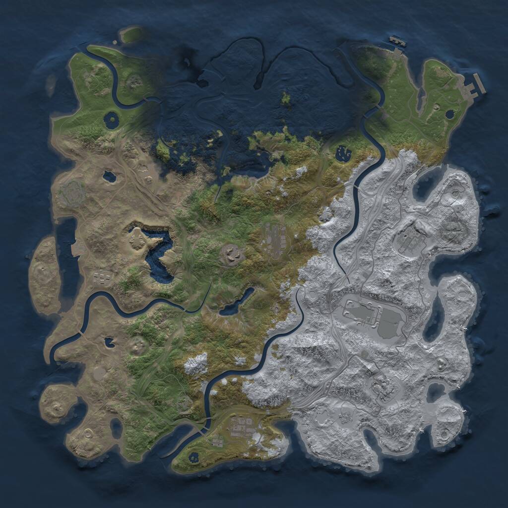 Rust Map: Procedural Map, Size: 4680, Seed: 4092026, 16 Monuments