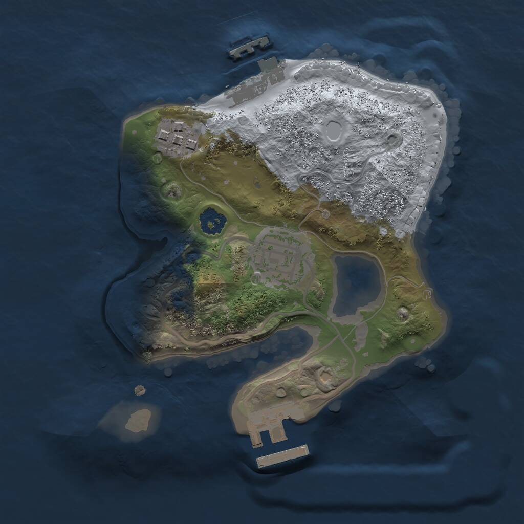 Rust Map: Procedural Map, Size: 2000, Seed: 1235475161, 5 Monuments