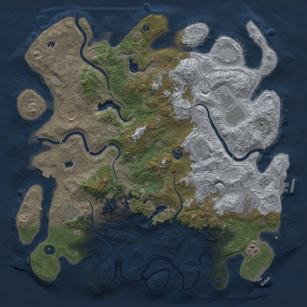 Rust Map: Procedural Map, Size: 4500, Seed: 16846549, 16 Monuments