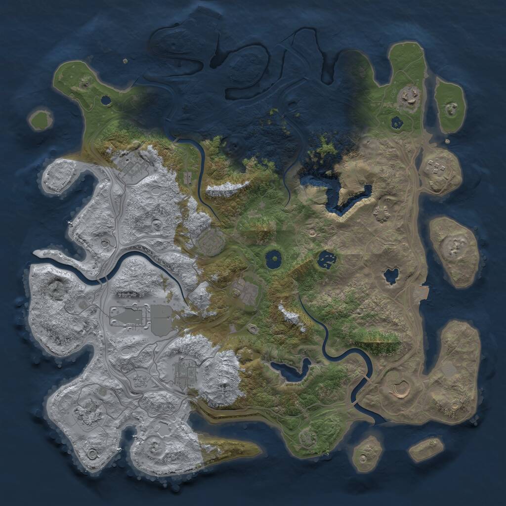 Rust Map: Procedural Map, Size: 4258, Seed: 136211344, 15 Monuments