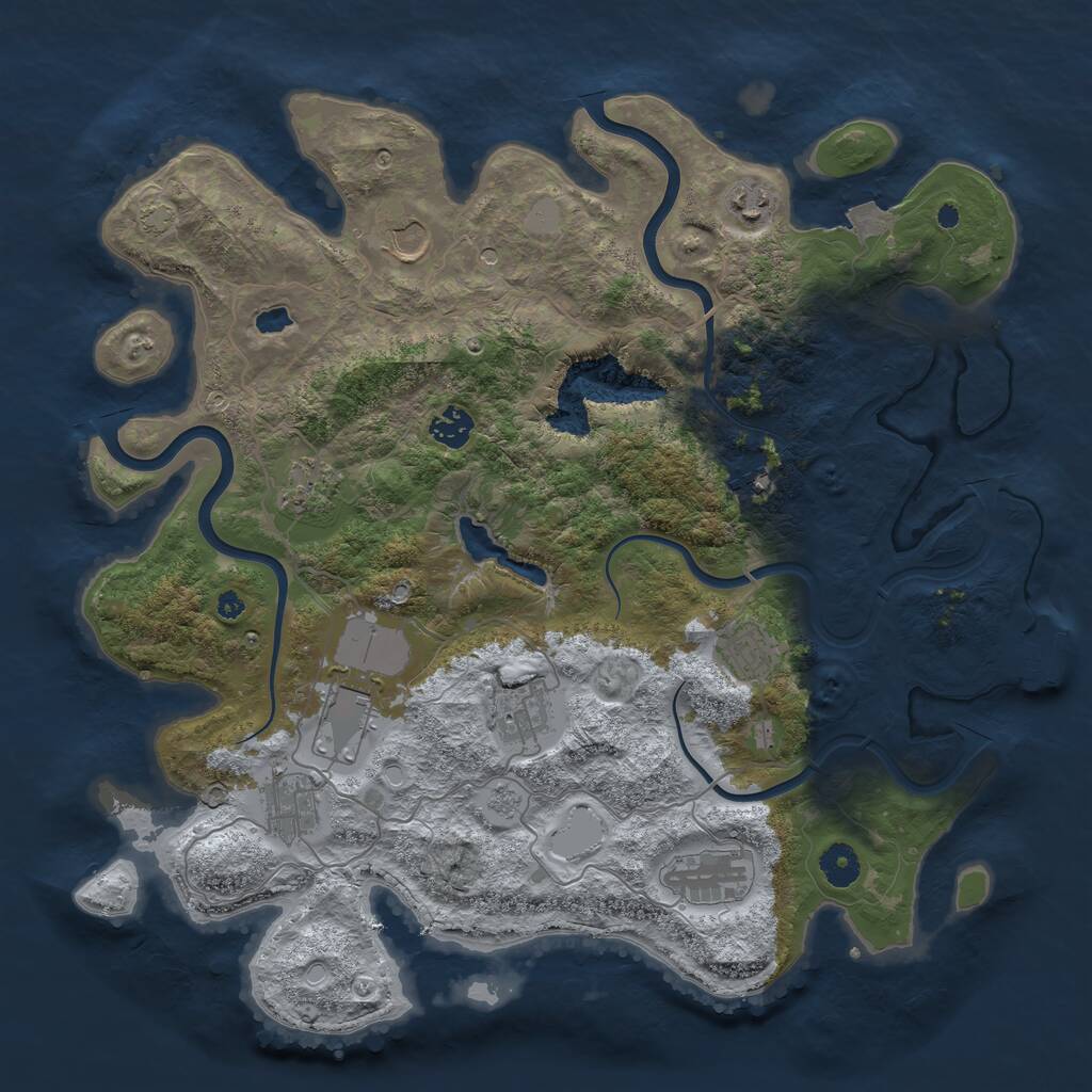 Rust Map: Procedural Map, Size: 4000, Seed: 579120958, 15 Monuments
