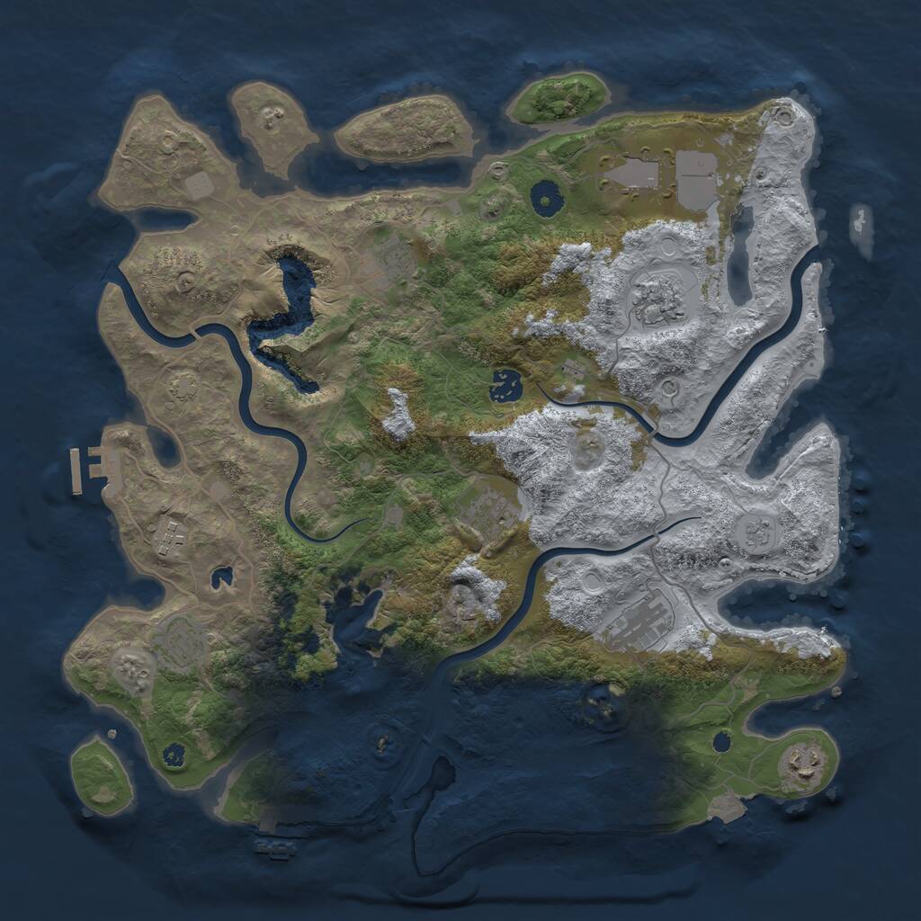 Rust Map: Procedural Map, Size: 4000, Seed: 1539420206, 15 Monuments