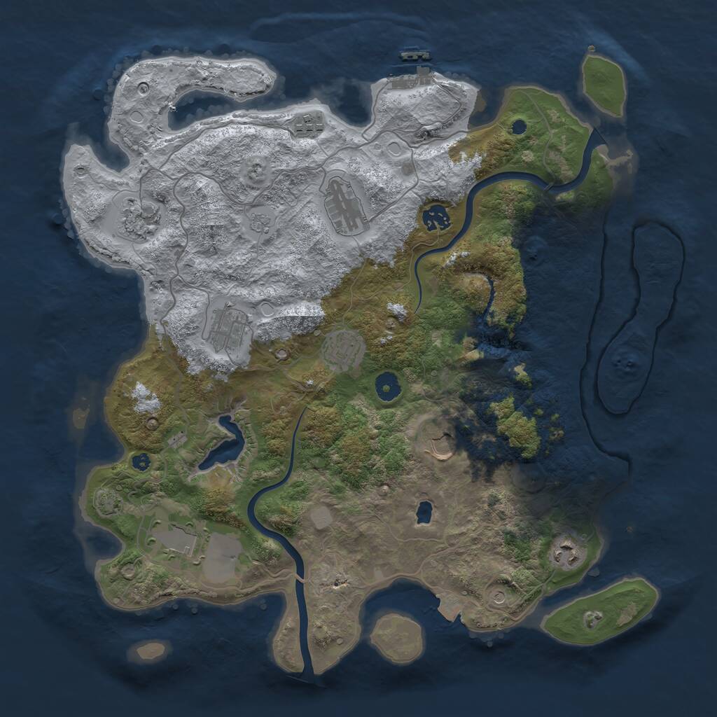 Rust Map: Procedural Map, Size: 4000, Seed: 1796639377, 14 Monuments