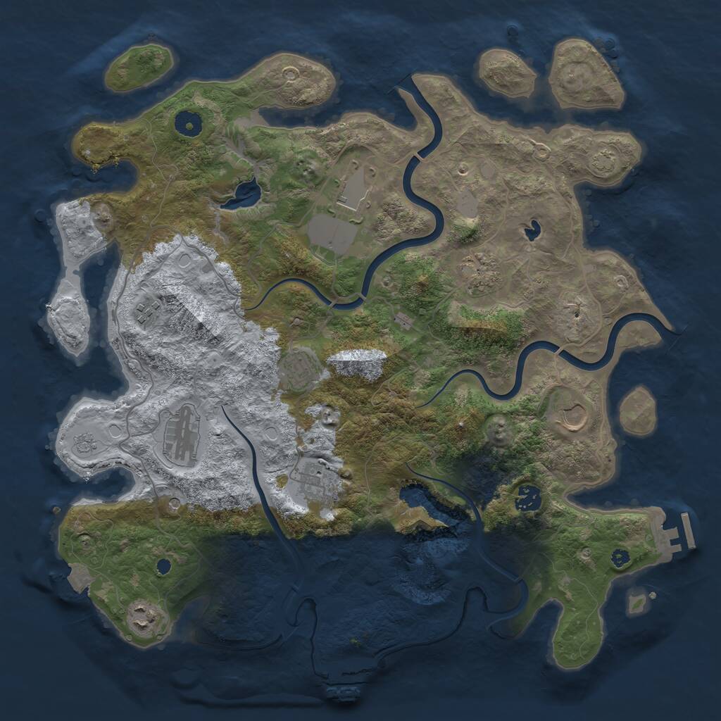 Rust Map: Procedural Map, Size: 4000, Seed: 72324, 15 Monuments