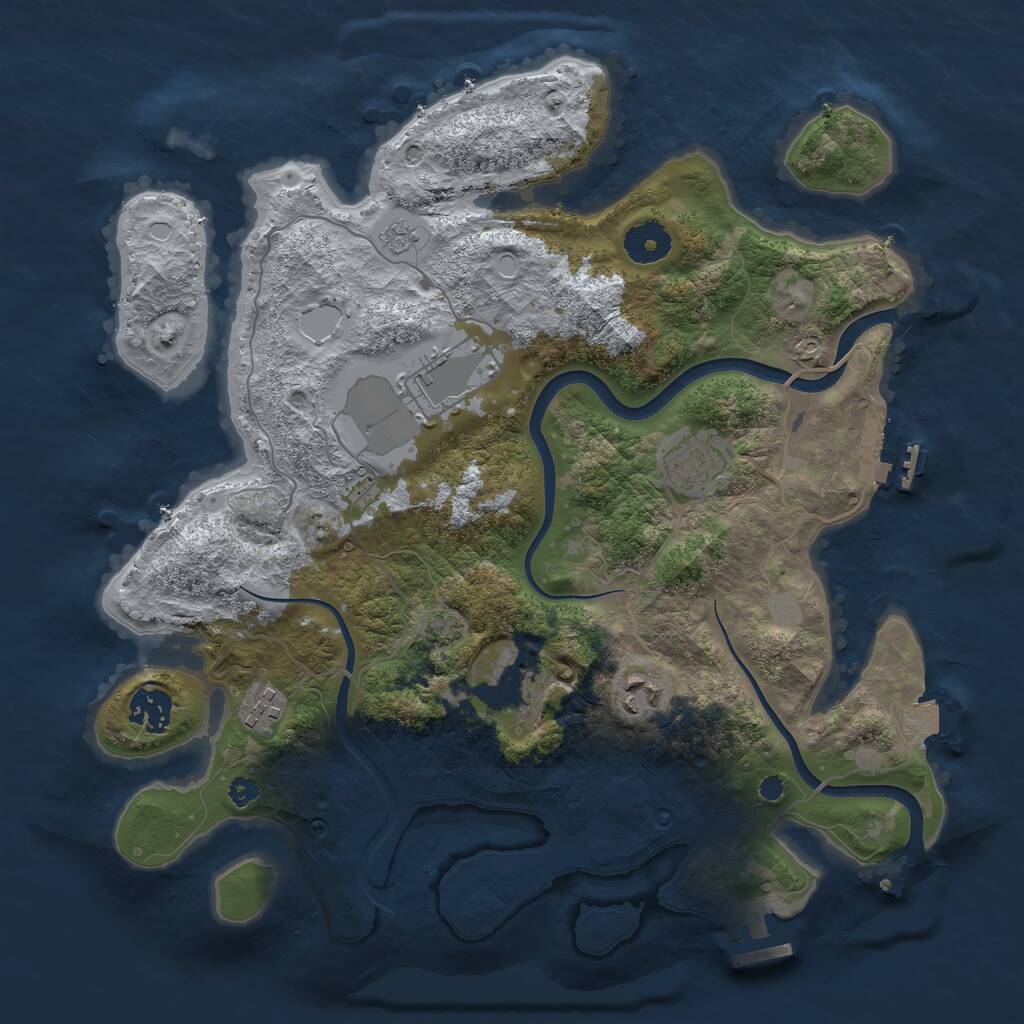 Rust Map: Procedural Map, Size: 3500, Seed: 522202410, 11 Monuments