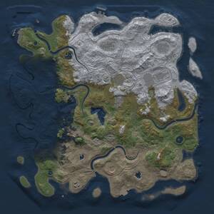 Thumbnail Rust Map: Procedural Map, Size: 4500, Seed: 735424007, 17 Monuments