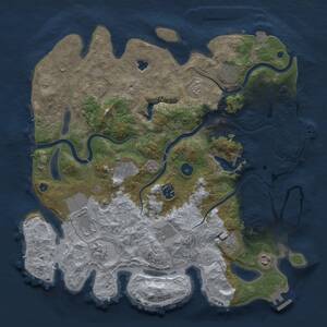 Thumbnail Rust Map: Procedural Map, Size: 4000, Seed: 6034, 15 Monuments