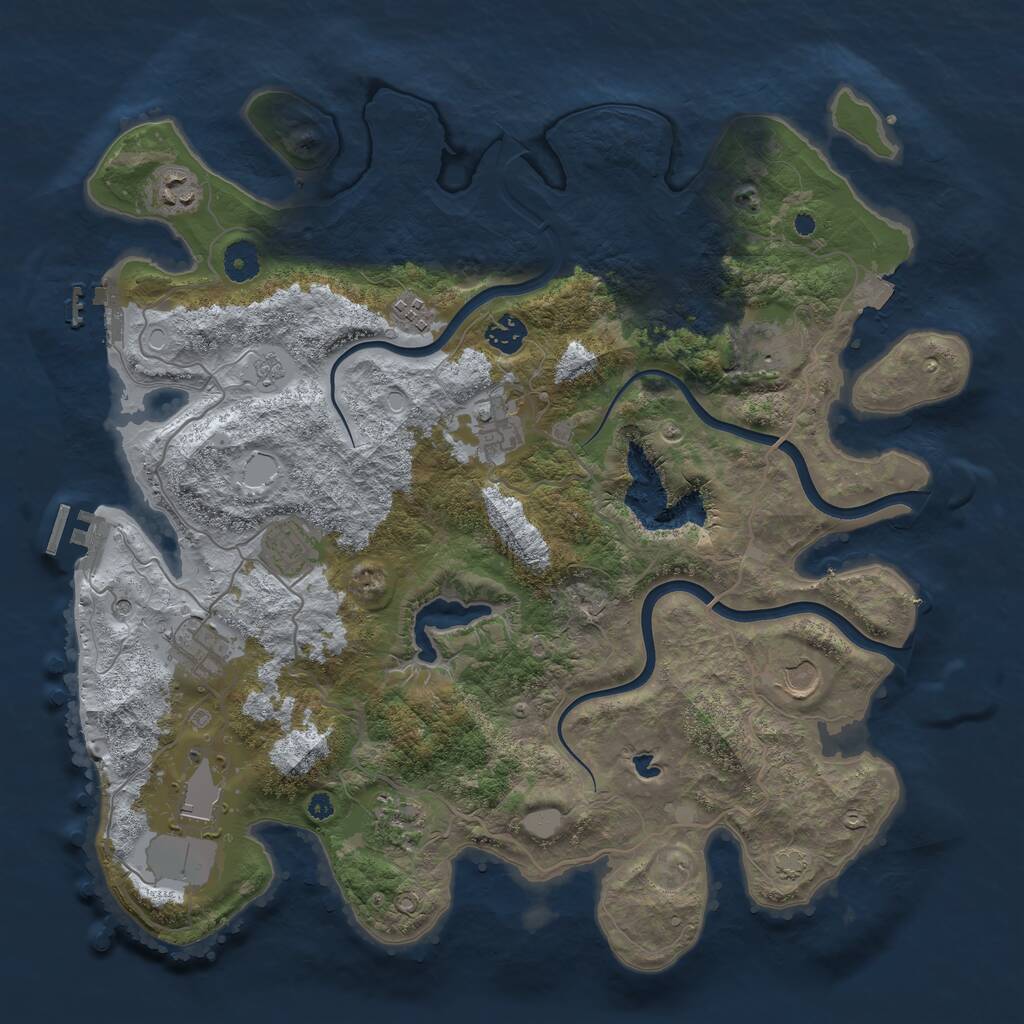 Rust Map: Procedural Map, Size: 4000, Seed: 16546675, 16 Monuments