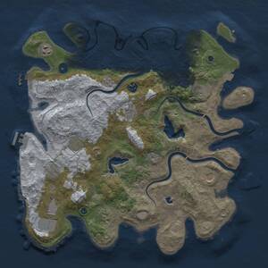 Thumbnail Rust Map: Procedural Map, Size: 4000, Seed: 16546675, 16 Monuments