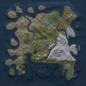 Thumbnail Rust Map: Procedural Map, Size: 3500, Seed: 396044628, 13 Monuments