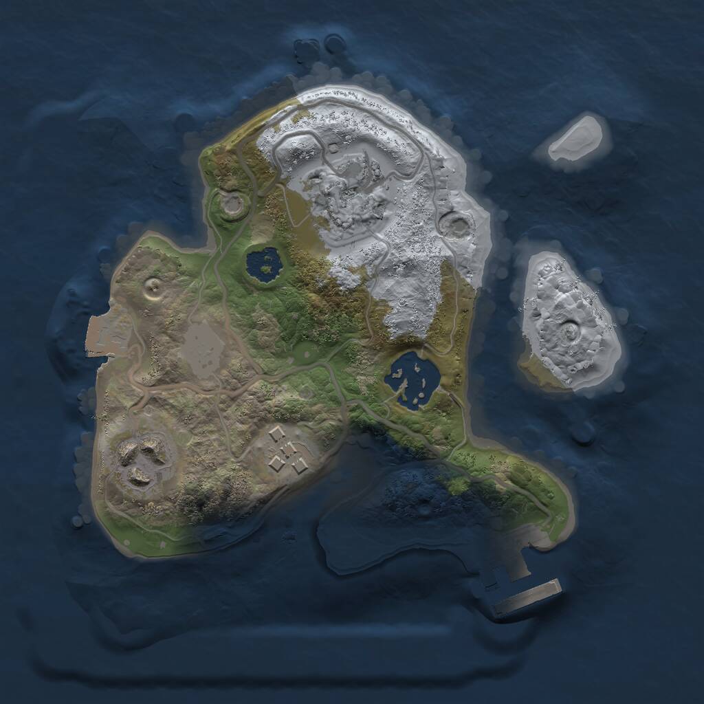 Rust Map: Procedural Map, Size: 2000, Seed: 484554513, 6 Monuments