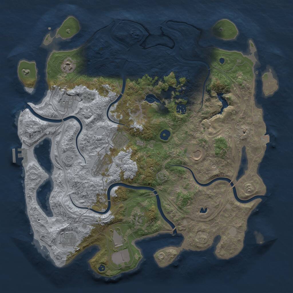 Rust Map: Procedural Map, Size: 4250, Seed: 838783, 15 Monuments