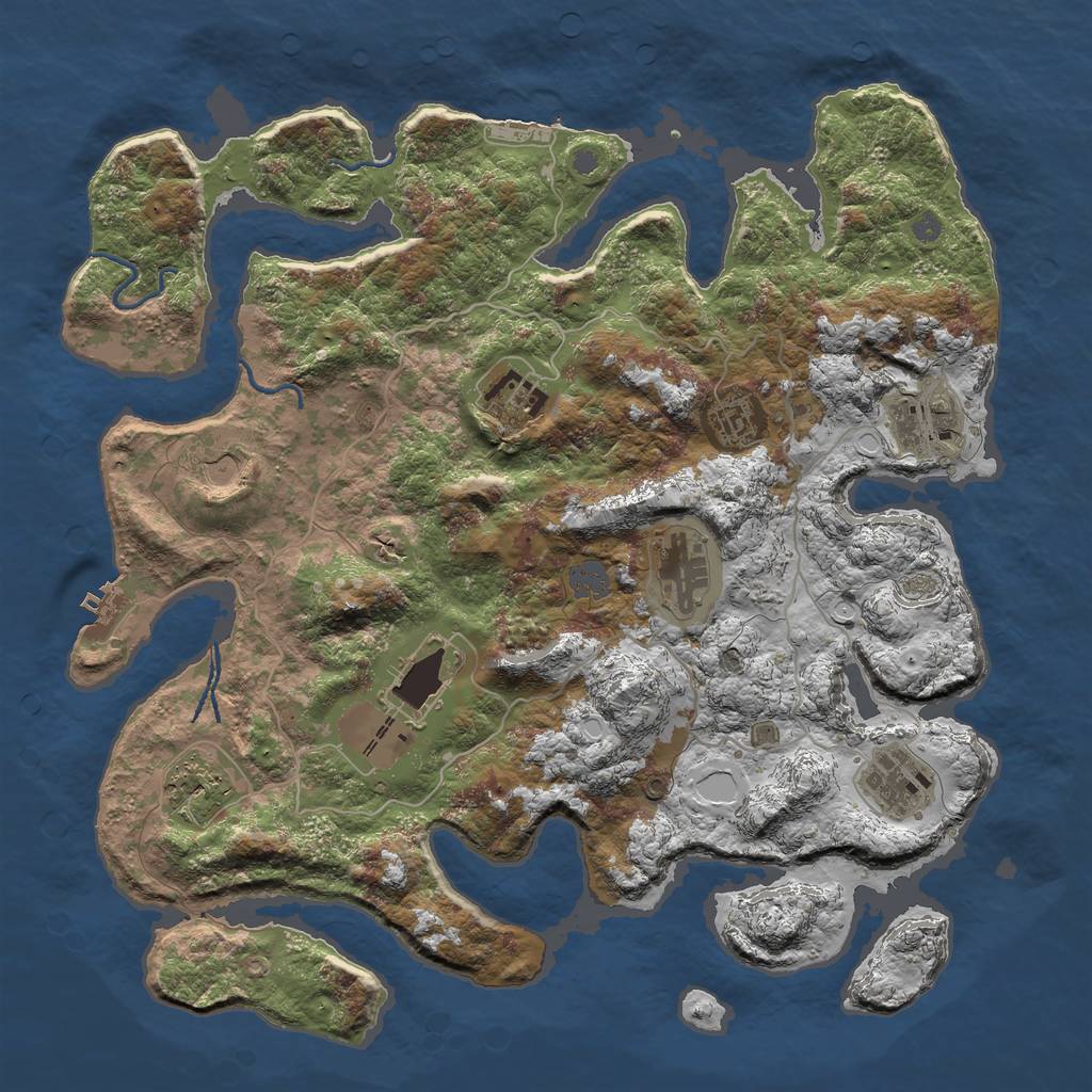 Rust Map: Procedural Map, Size: 4000, Seed: 14528661, 15 Monuments