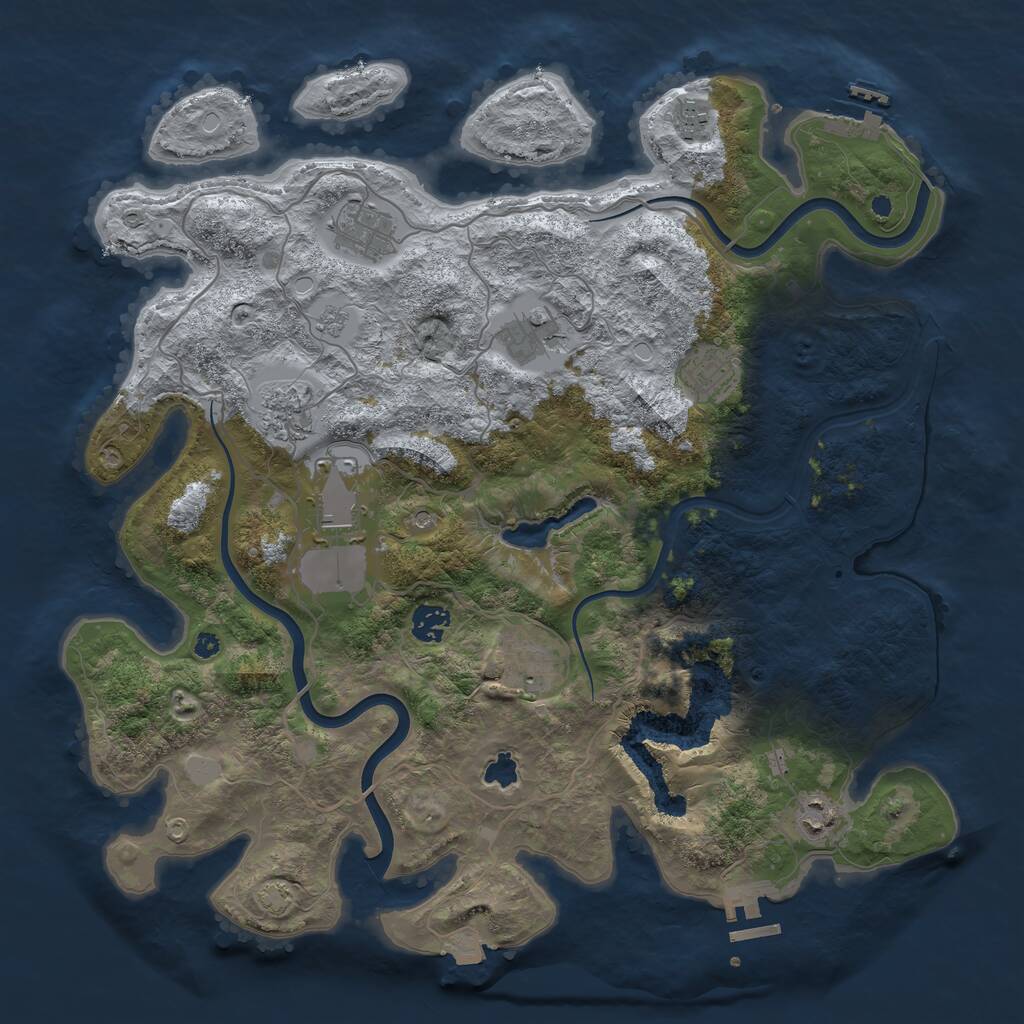 Rust Map: Procedural Map, Size: 4000, Seed: 570913, 15 Monuments