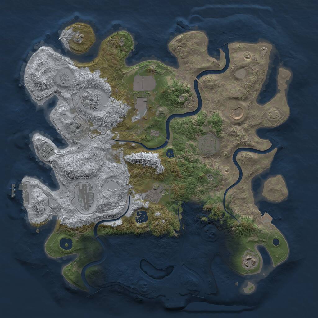 Rust Map: Procedural Map, Size: 3750, Seed: 902274, 15 Monuments