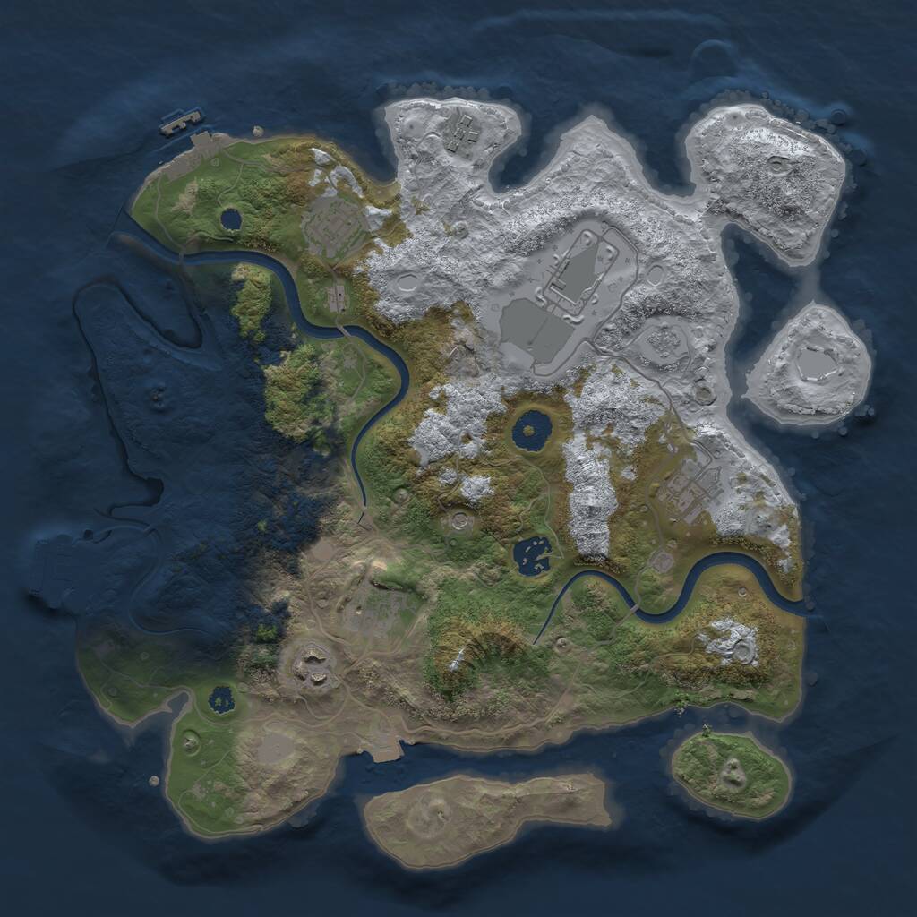 Rust Map: Procedural Map, Size: 3500, Seed: 184977, 13 Monuments