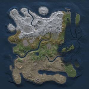 Thumbnail Rust Map: Procedural Map, Size: 3500, Seed: 496888284, 16 Monuments