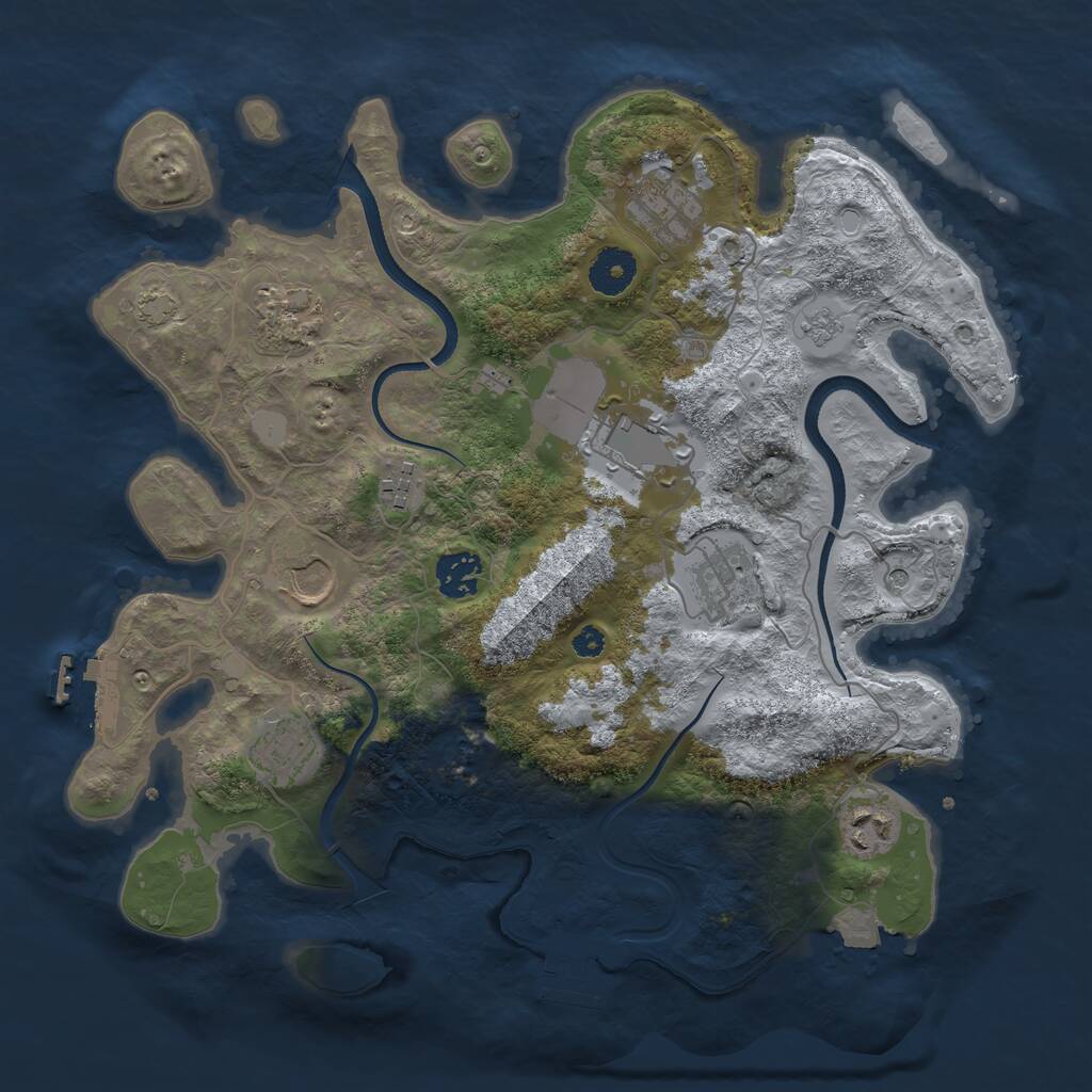 Rust Map: Procedural Map, Size: 3500, Seed: 578103, 15 Monuments