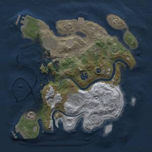 Thumbnail Rust Map: Procedural Map, Size: 3000, Seed: 1795835383, 13 Monuments