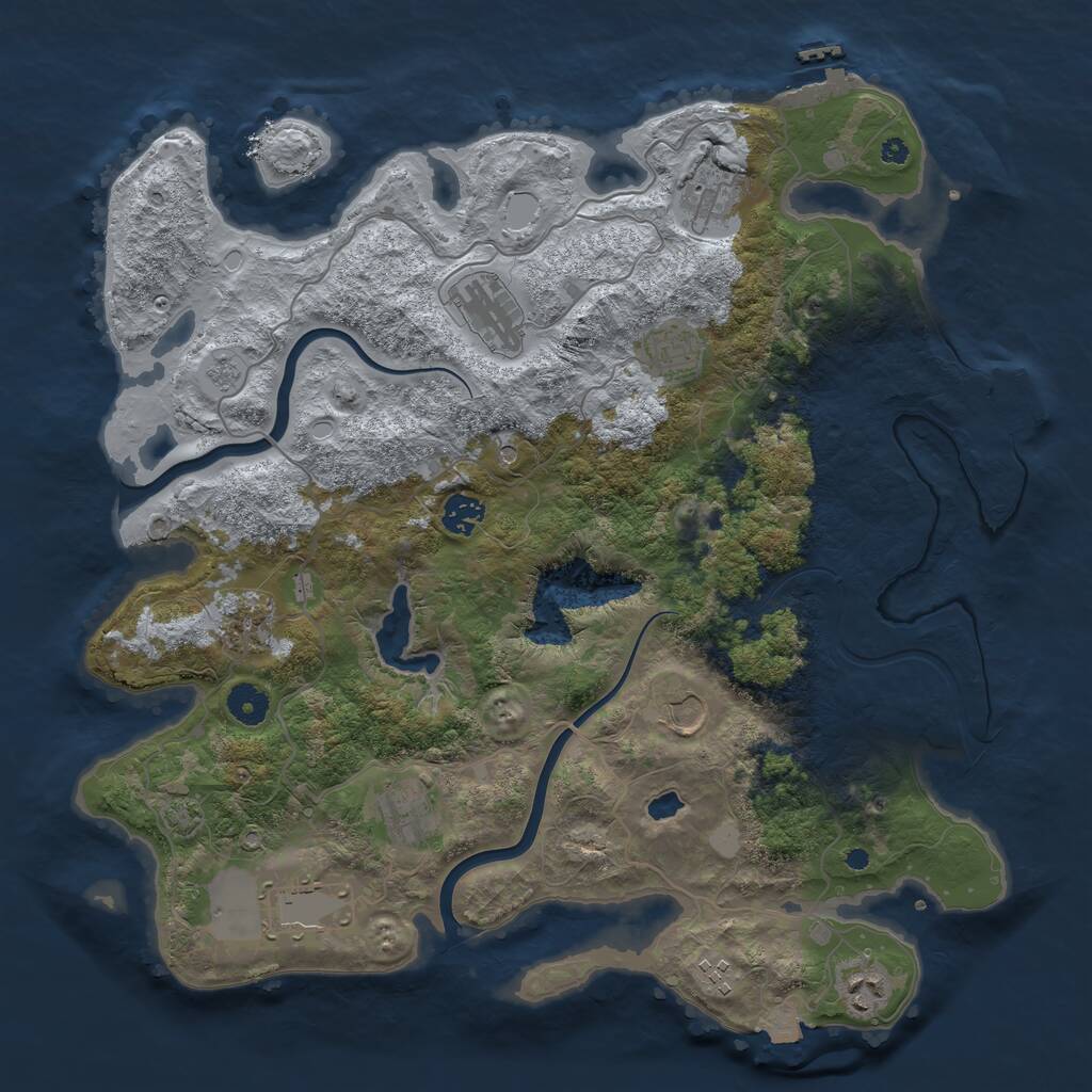 Rust Map: Procedural Map, Size: 4000, Seed: 1881390299, 16 Monuments