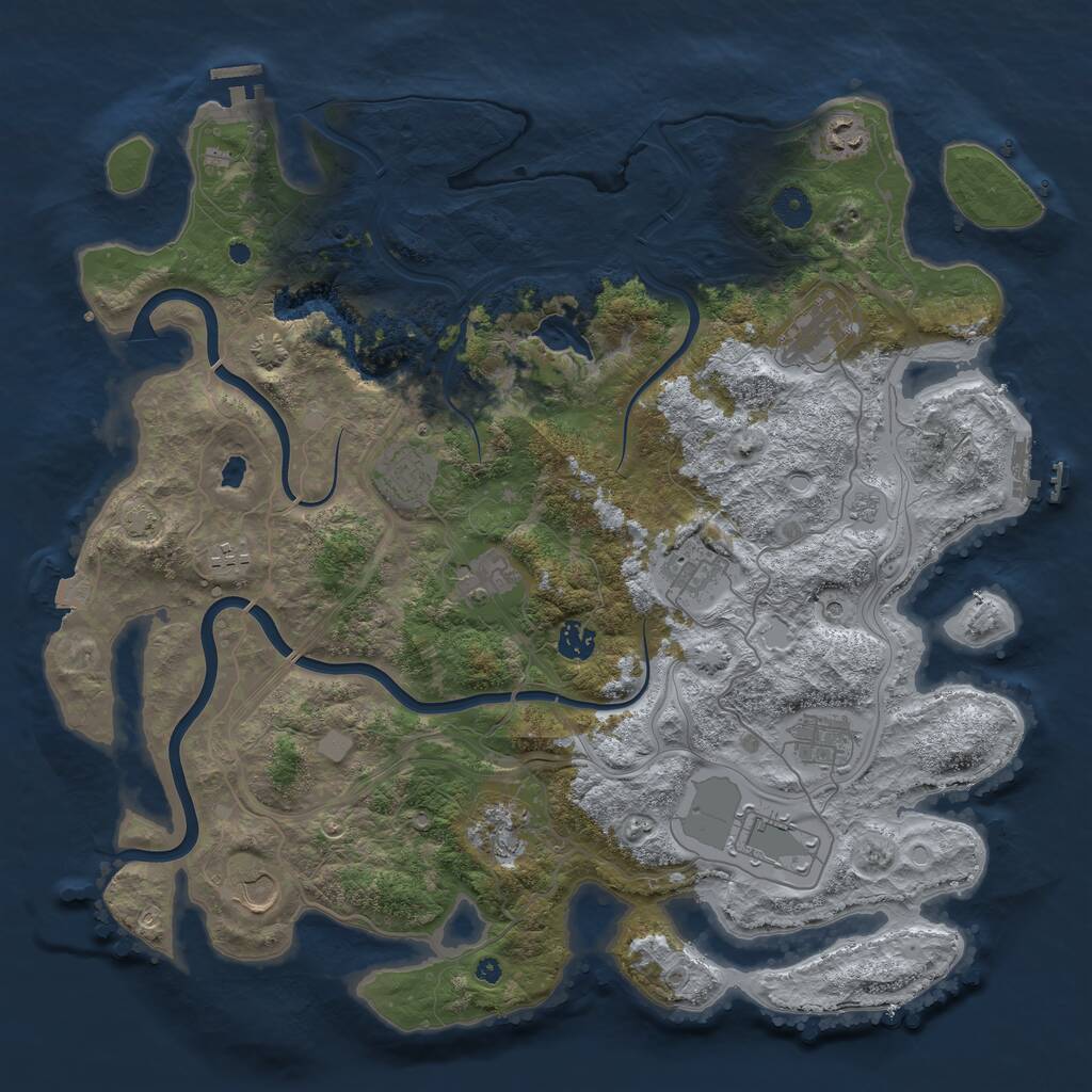 Rust Map: Procedural Map, Size: 4250, Seed: 478063, 17 Monuments