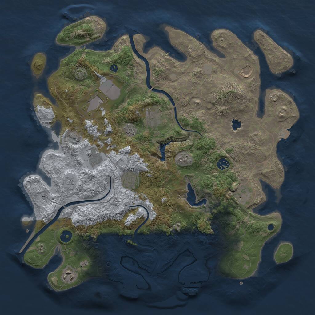 Rust Map: Procedural Map, Size: 4000, Seed: 403252761, 15 Monuments