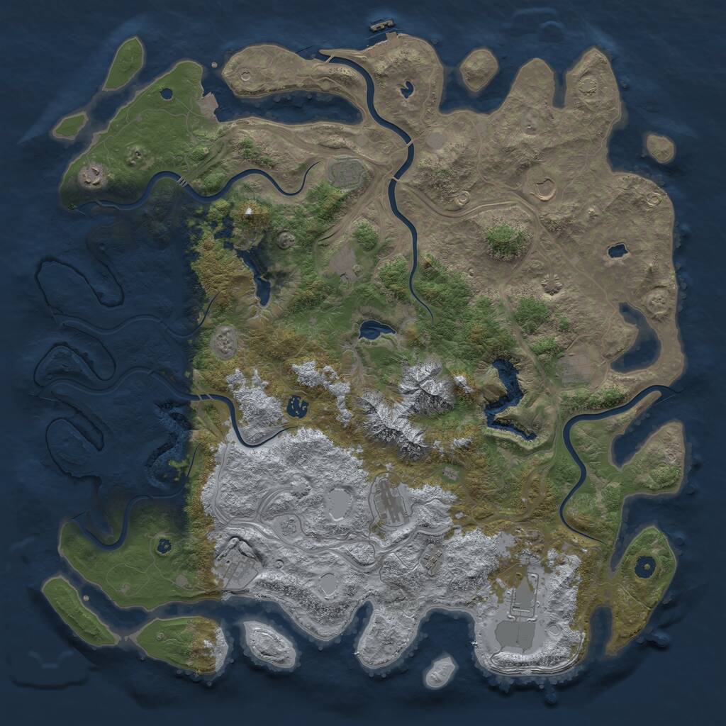 Rust Map: Procedural Map, Size: 5000, Seed: 777840786, 16 Monuments