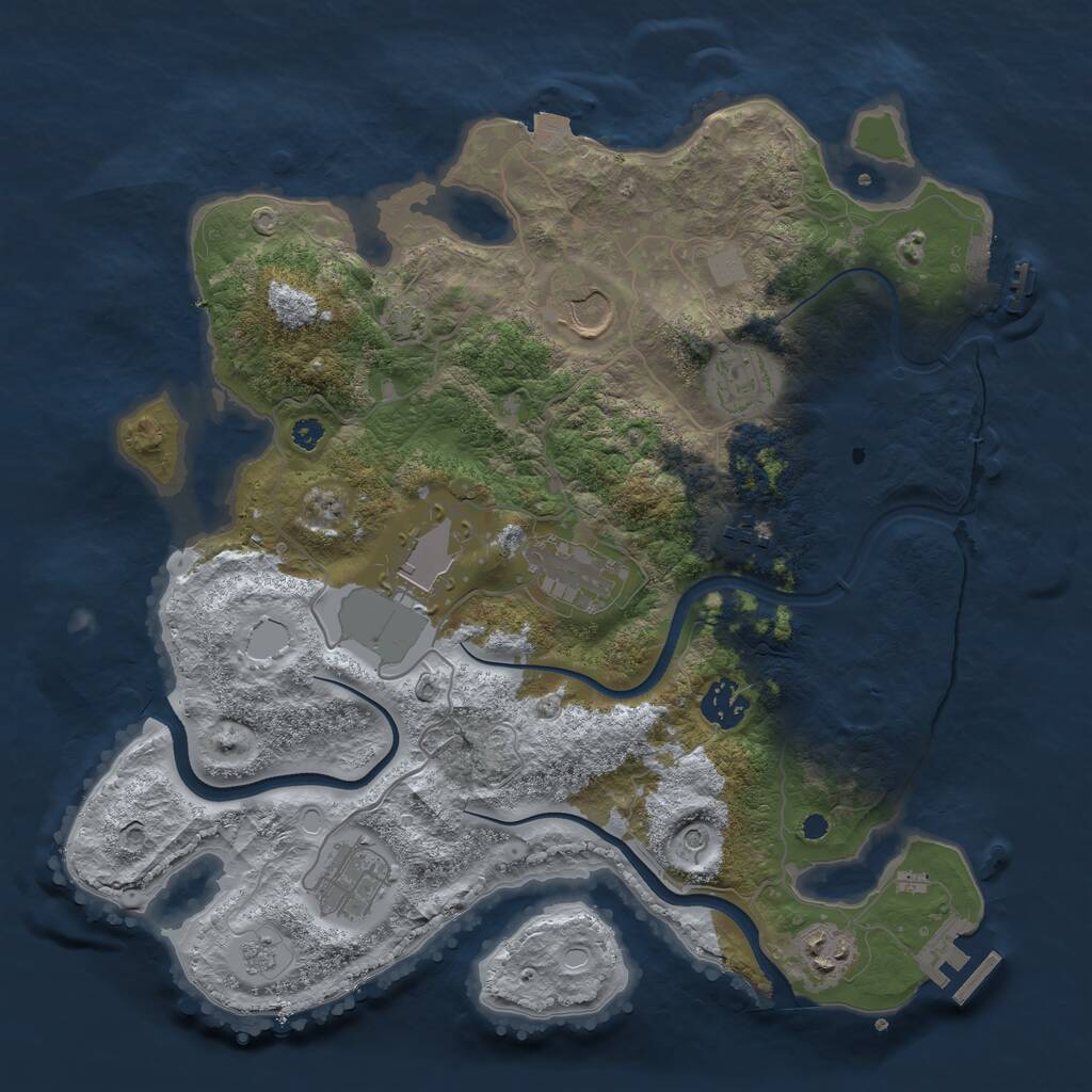 Rust Map: Procedural Map, Size: 3500, Seed: 181877, 14 Monuments