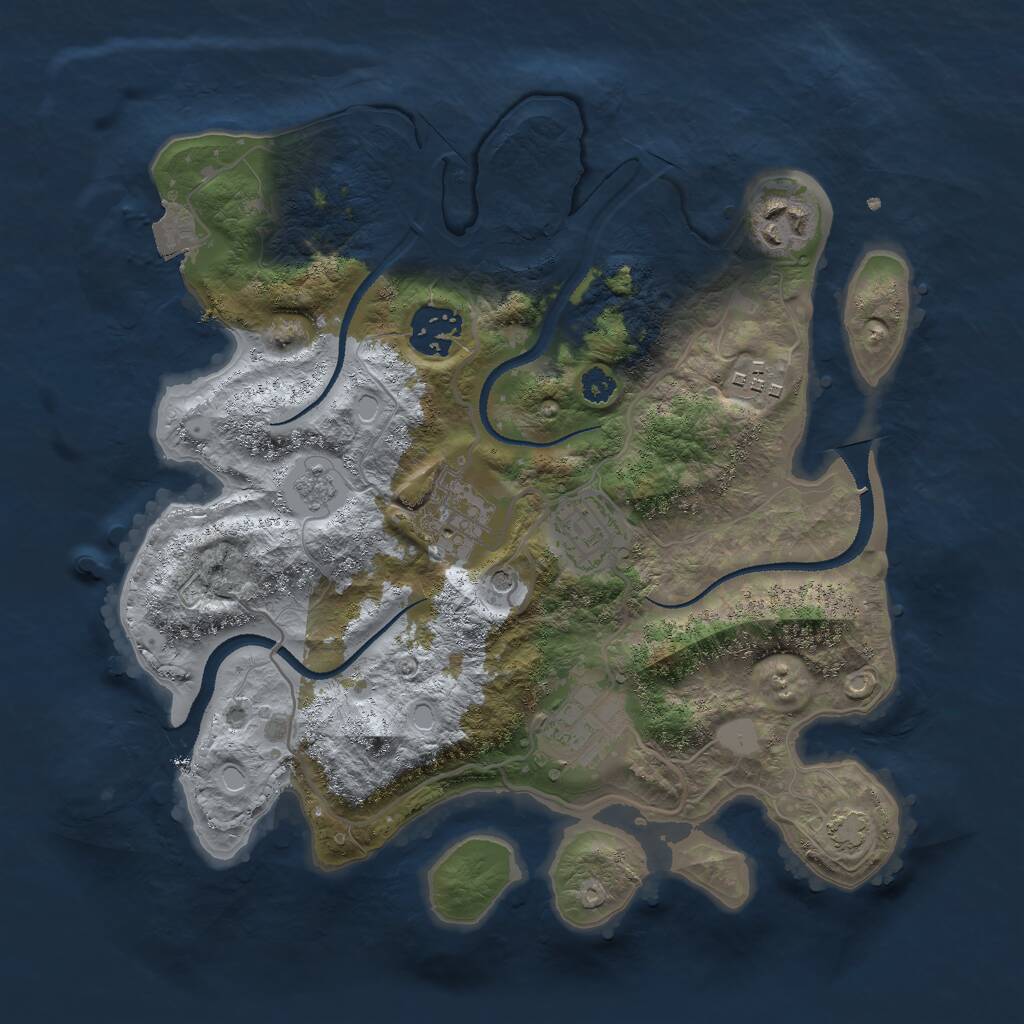 Rust Map: Procedural Map, Size: 3000, Seed: 19424147, 10 Monuments