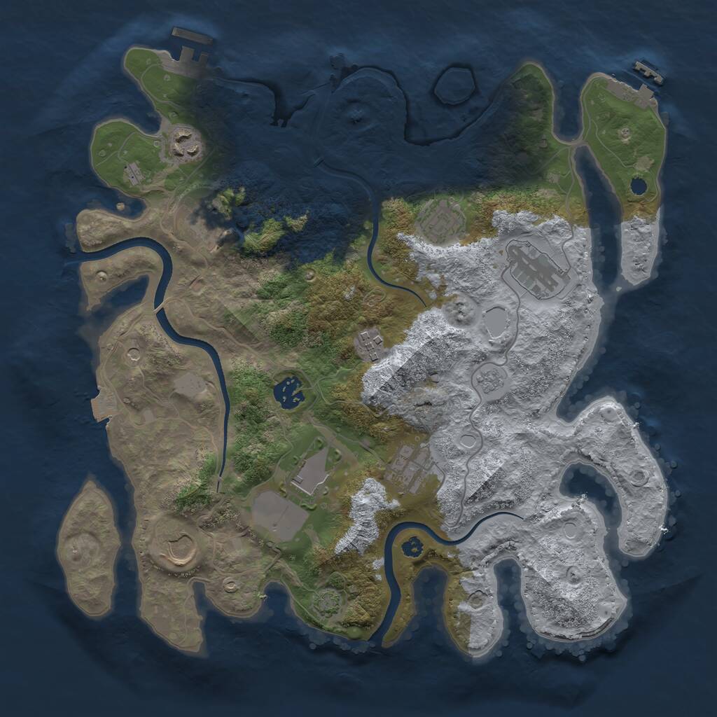 Rust Map: Procedural Map, Size: 3500, Seed: 634331, 15 Monuments