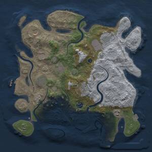 Thumbnail Rust Map: Procedural Map, Size: 3500, Seed: 1182956060, 14 Monuments