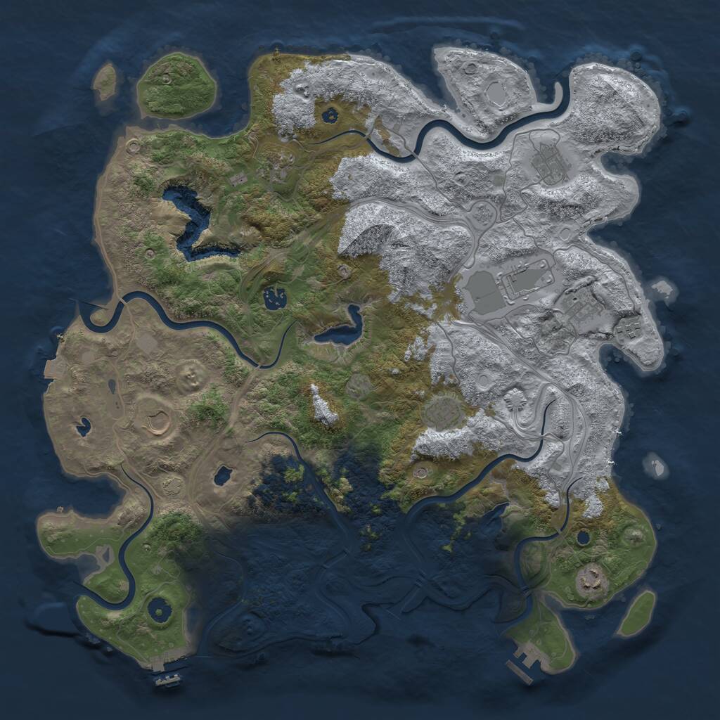 Rust Map: Procedural Map, Size: 4500, Seed: 291603, 15 Monuments