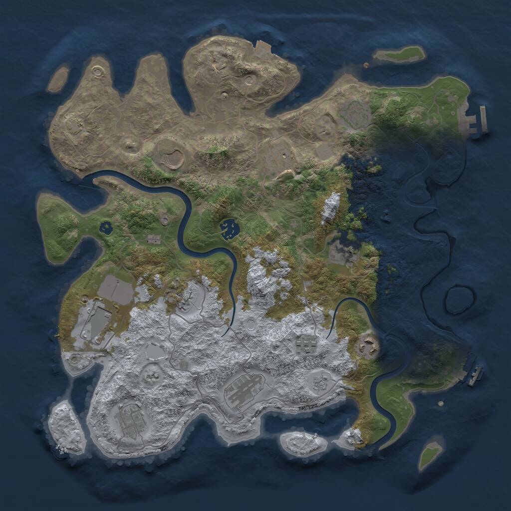 Rust Map: Procedural Map, Size: 3850, Seed: 161102, 17 Monuments