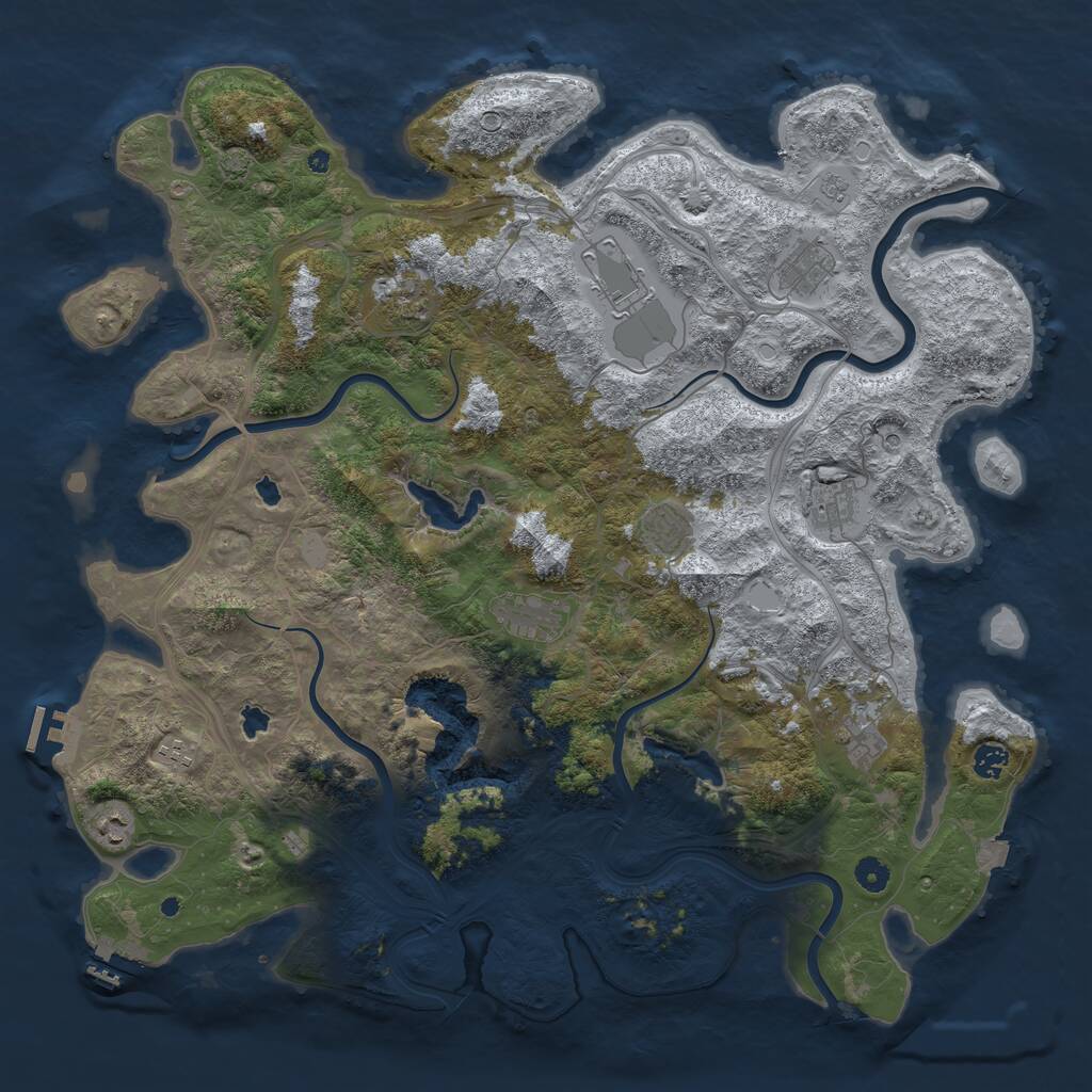 Rust Map: Procedural Map, Size: 4750, Seed: 957805, 16 Monuments