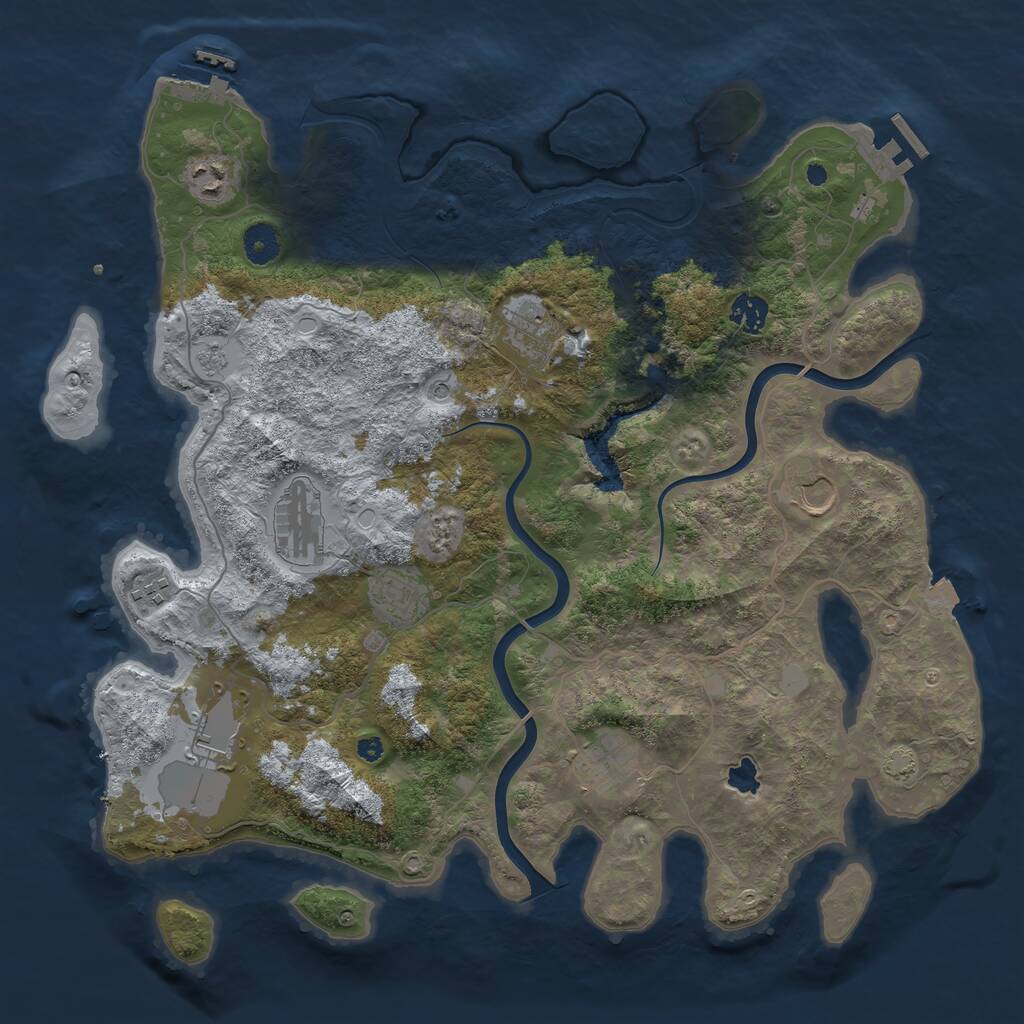 Rust Map: Procedural Map, Size: 4000, Seed: 396771, 15 Monuments