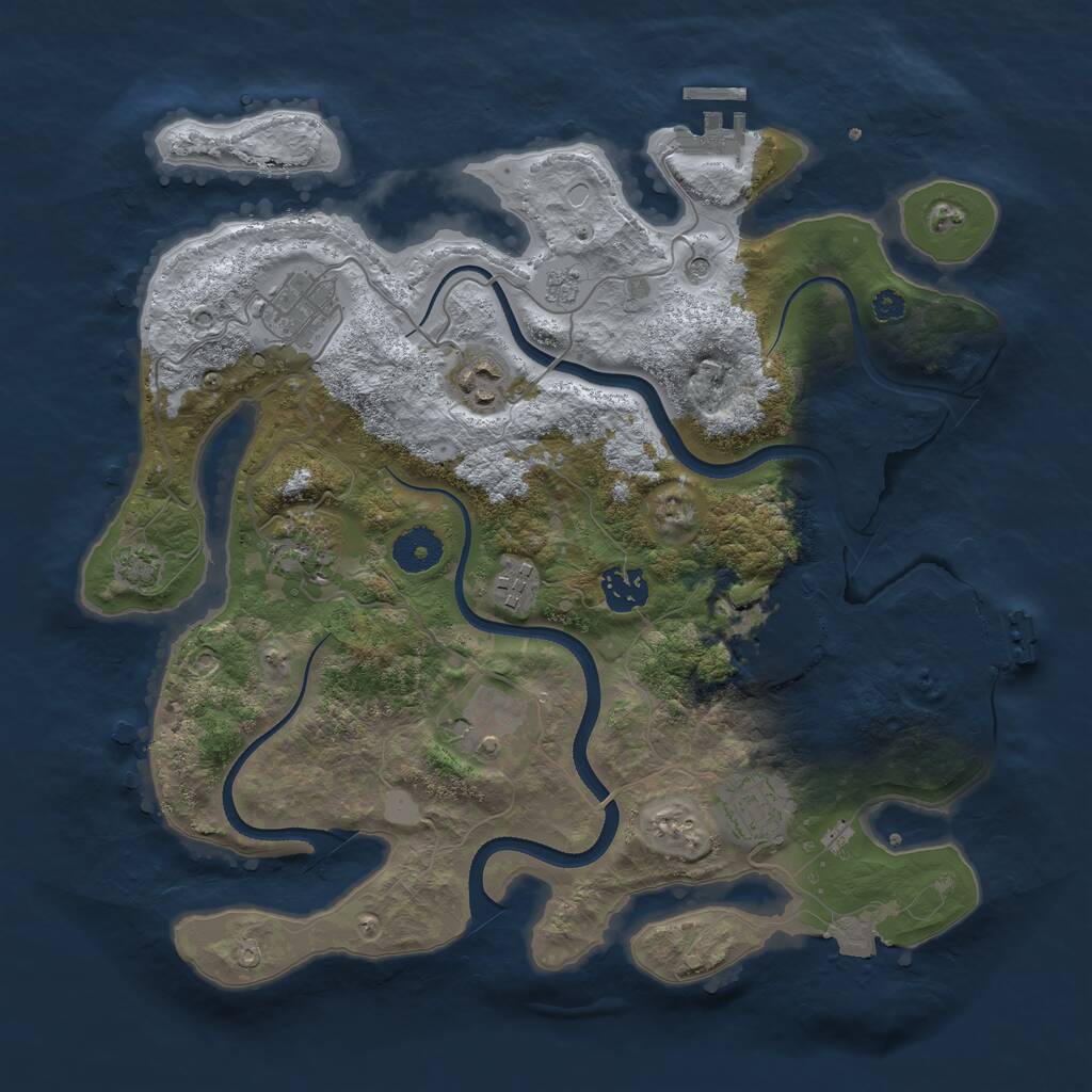 Rust Map: Procedural Map, Size: 3500, Seed: 456716, 14 Monuments