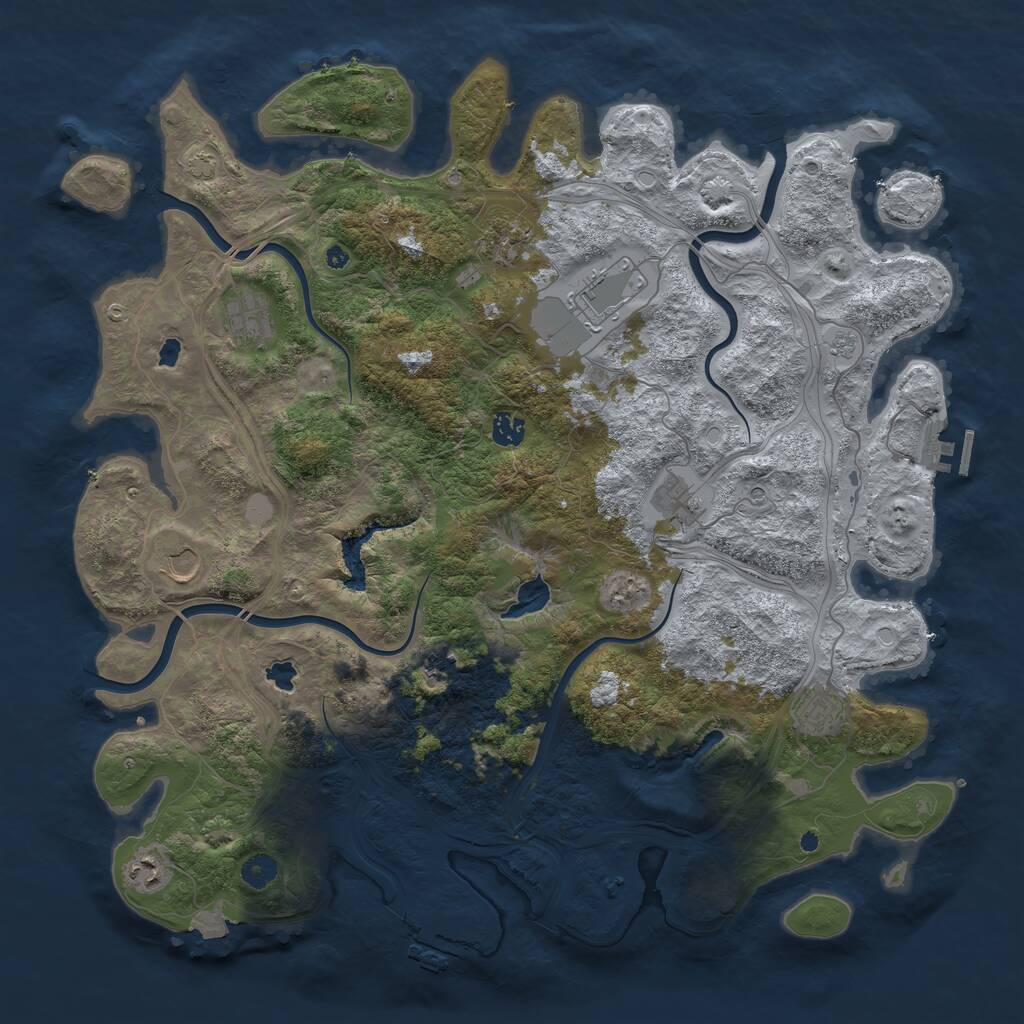 Rust Map: Procedural Map, Size: 4500, Seed: 1163496358, 15 Monuments