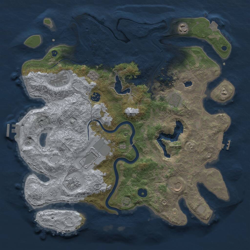 Rust Map: Procedural Map, Size: 4000, Seed: 485114, 14 Monuments