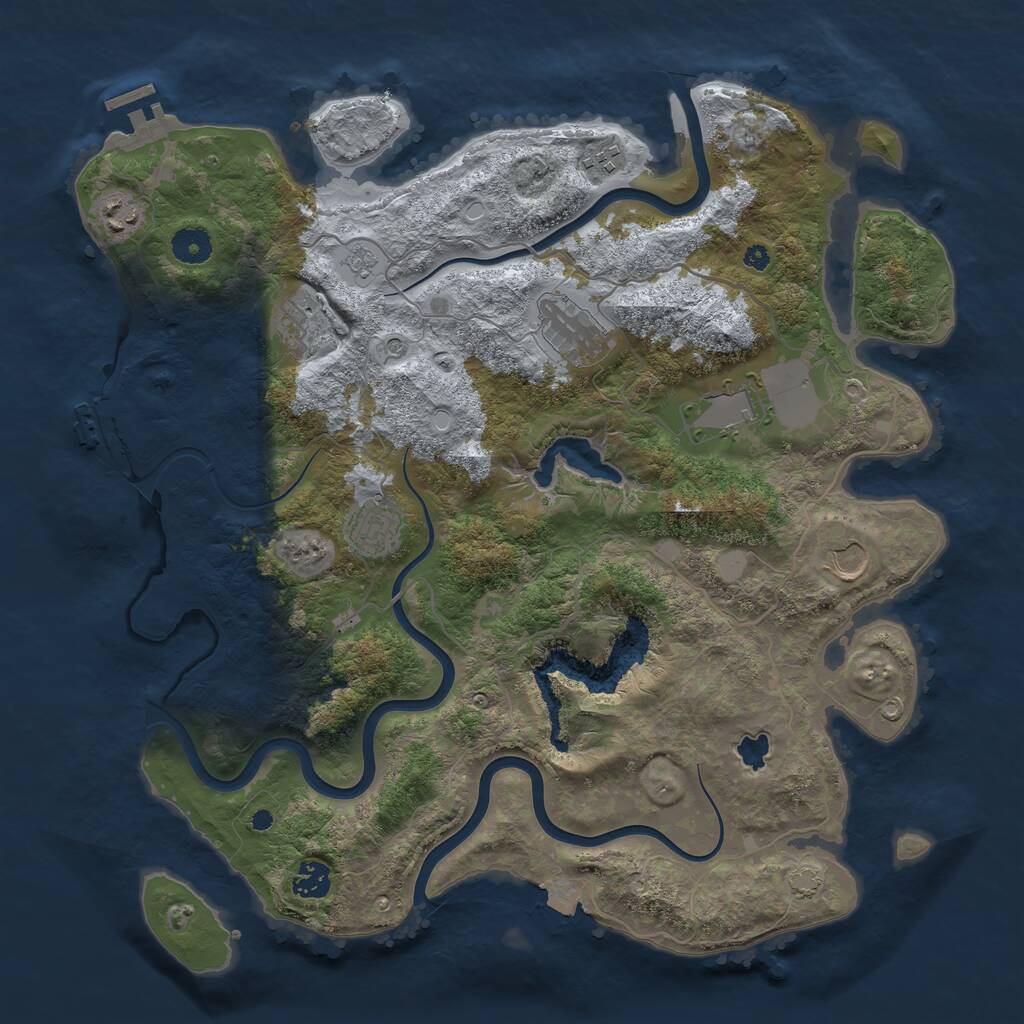 Rust Map: Procedural Map, Size: 4000, Seed: 434660, 14 Monuments