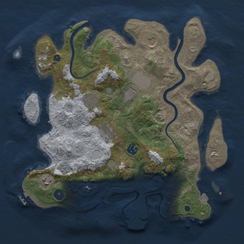 Rust Map: Procedural Map, Size: 3500, Seed: 458767, 13 Monuments