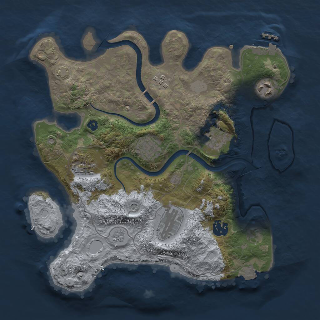 Rust Map: Procedural Map, Size: 3000, Seed: 162929, 12 Monuments