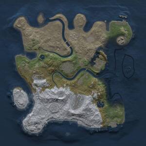 Thumbnail Rust Map: Procedural Map, Size: 3000, Seed: 162929, 12 Monuments