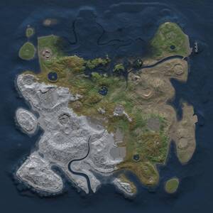 Thumbnail Rust Map: Procedural Map, Size: 3500, Seed: 1996802346, 16 Monuments
