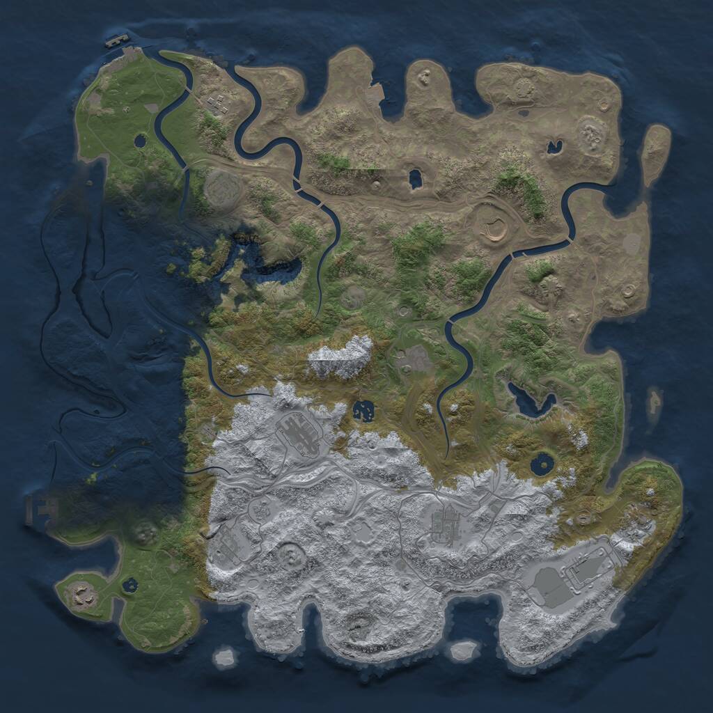 Rust Map: Procedural Map, Size: 4750, Seed: 481504, 17 Monuments