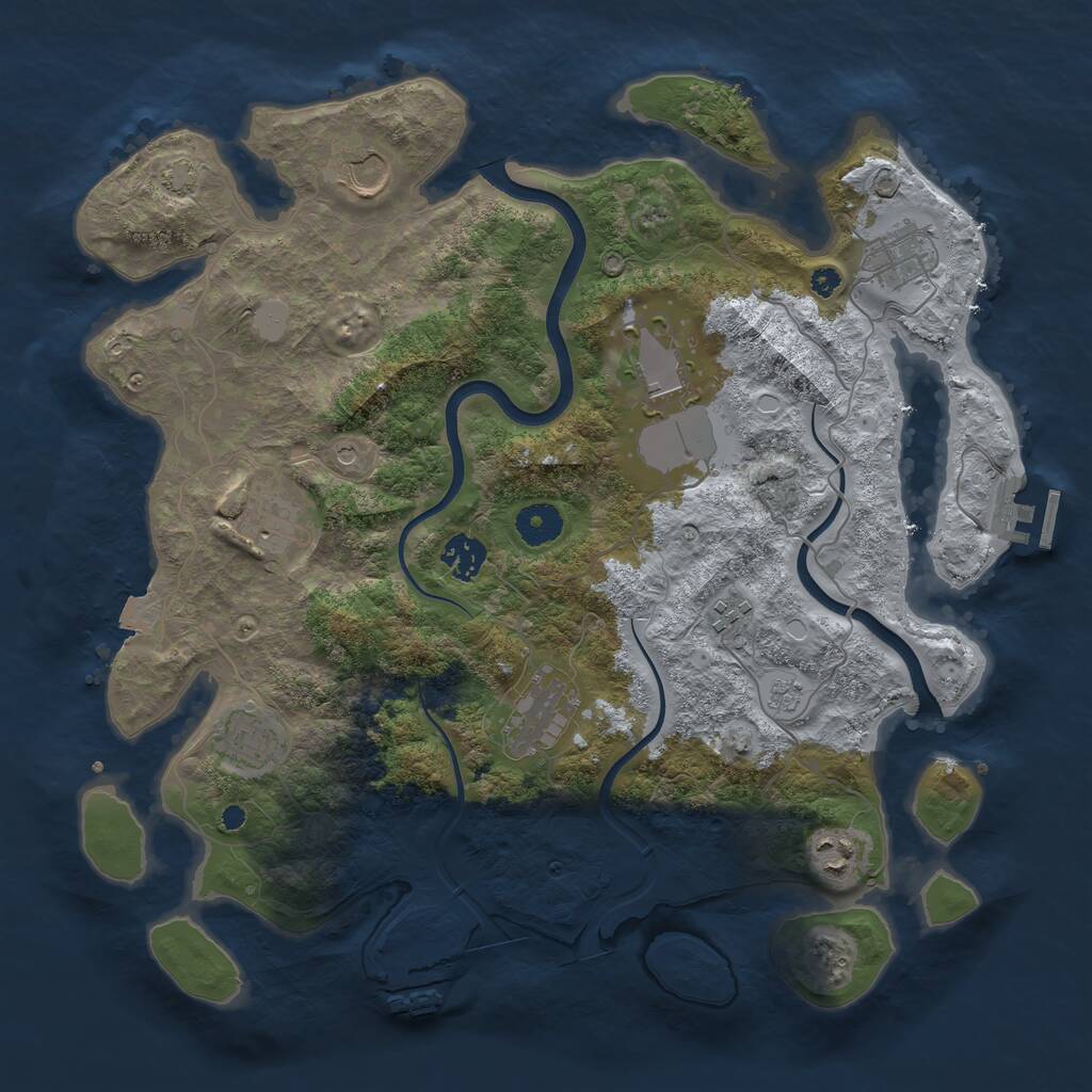 Rust Map: Procedural Map, Size: 3750, Seed: 575488, 15 Monuments